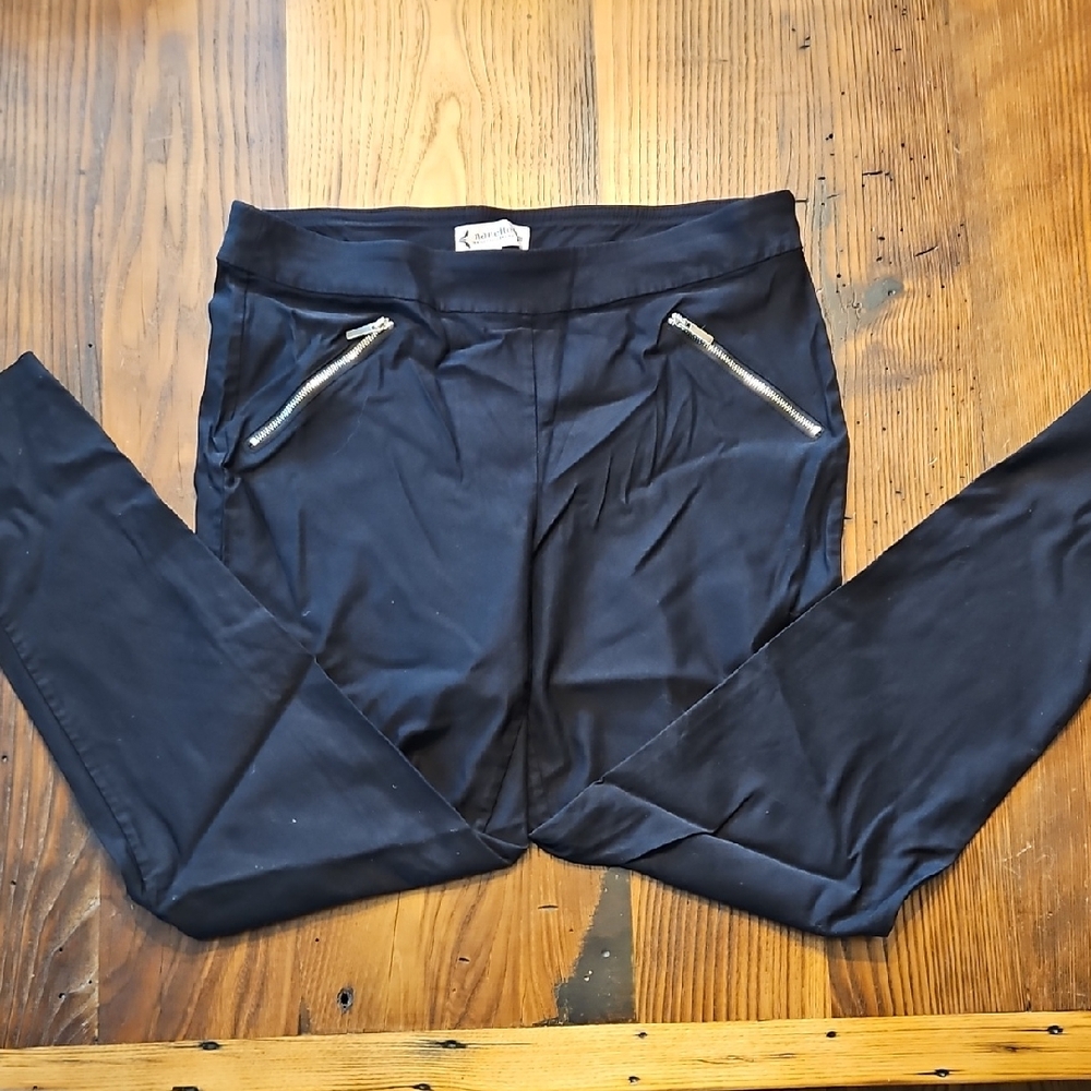 Nanette Lepore Black Floral Trim Pants